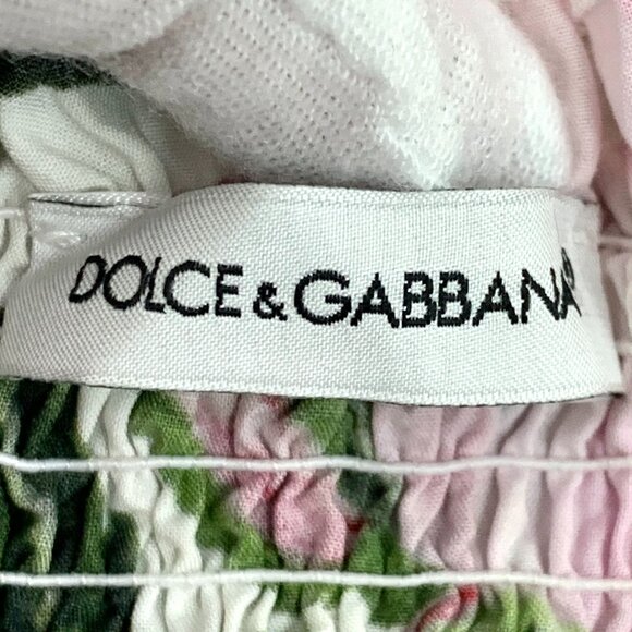 Dolce & Gabbana Pink Rose Print Cotton Slip Dress L - Picture 3 of 6